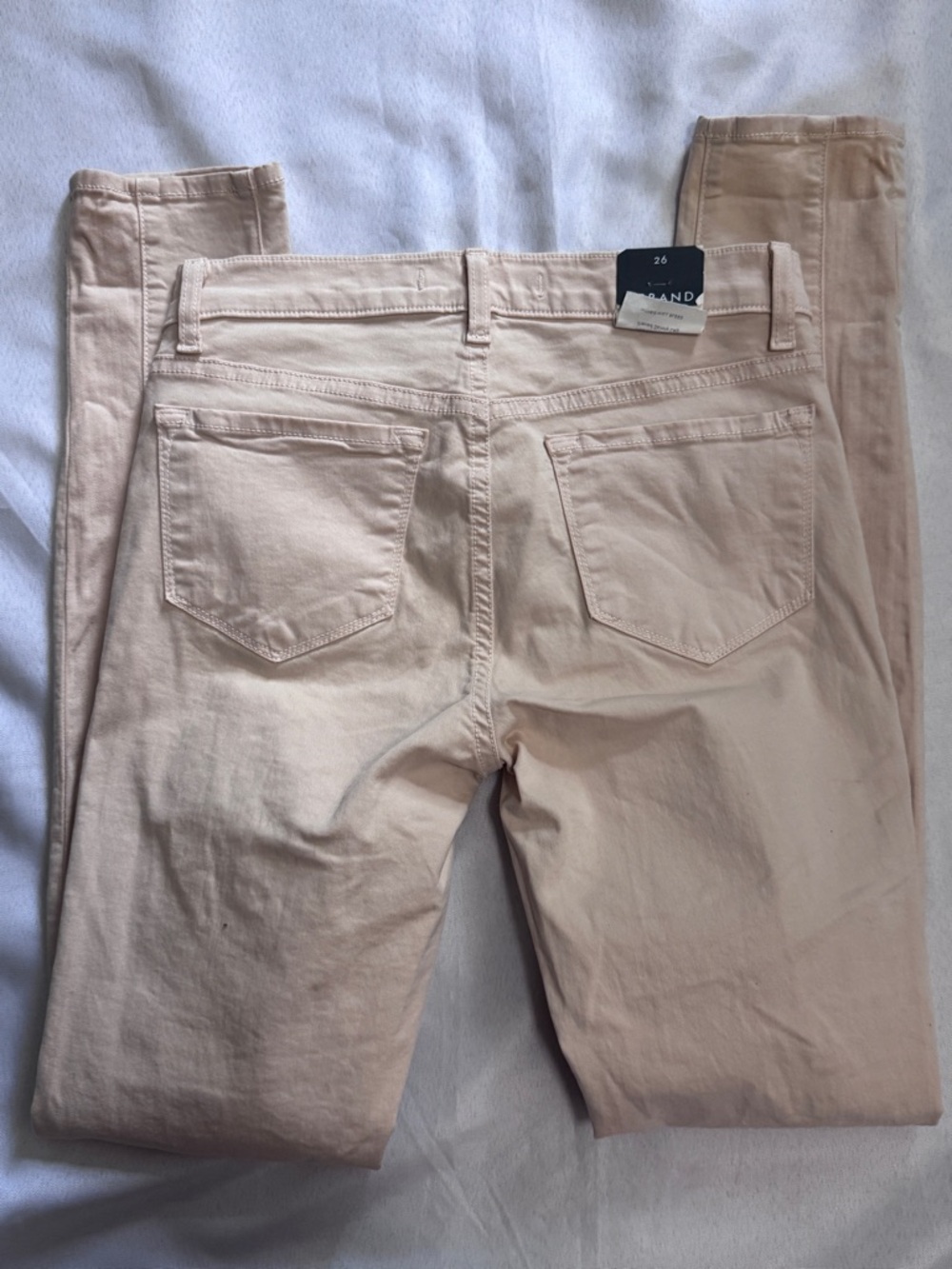 NWT J Brand Kinsey Pieced Skinny Jeans in Cream / Tan Size 26 - Picture 5 of 7